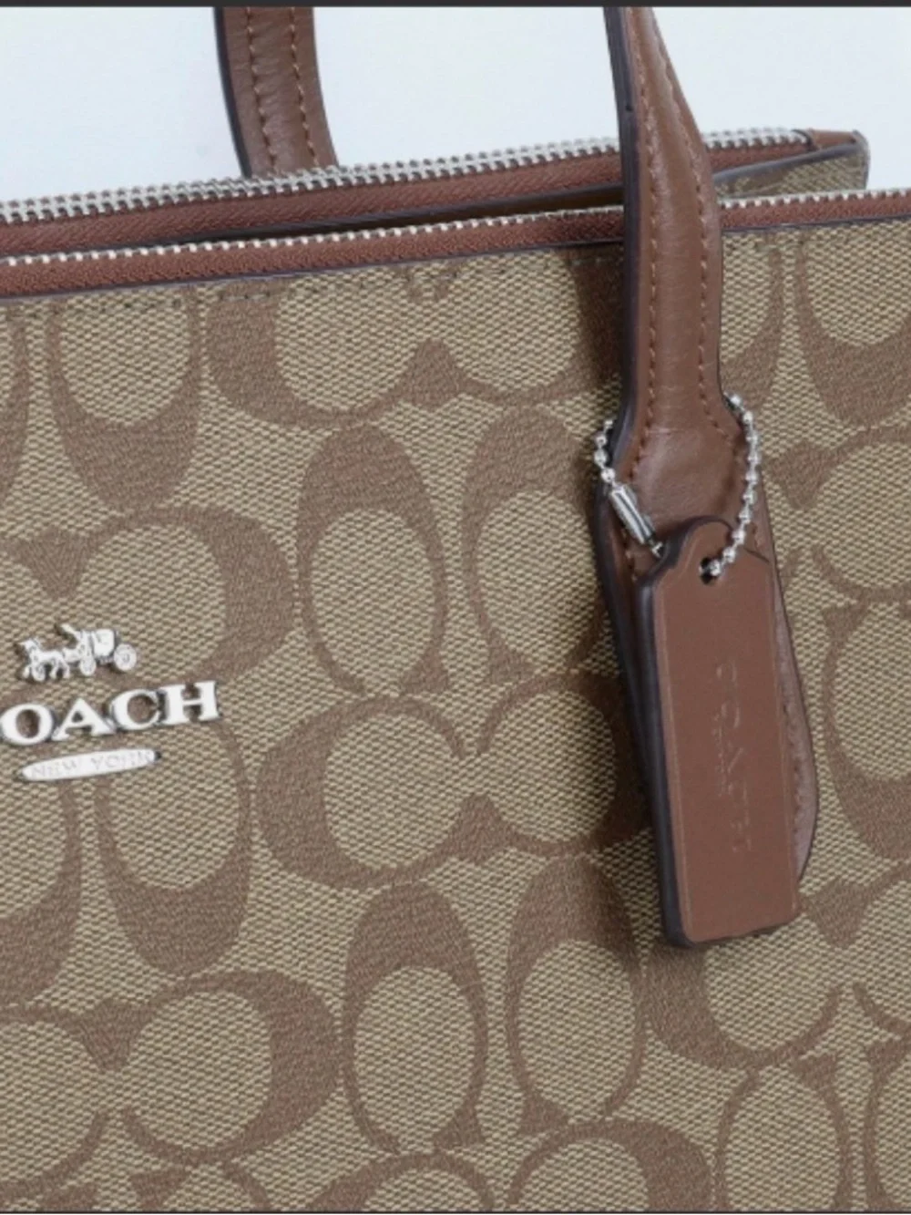 Coach NINA Signature Tote Bag In Brown Leather. CL399 EUC - Picture 5 of 10